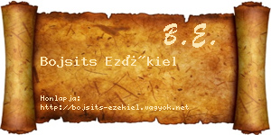 Bojsits Ezékiel névjegykártya